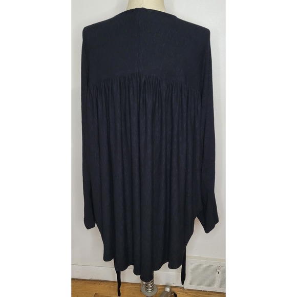 Women Kedem Sasson Black Jacket Tie Closure One Size Minimalist Lagenlook - Picture 2 of 7